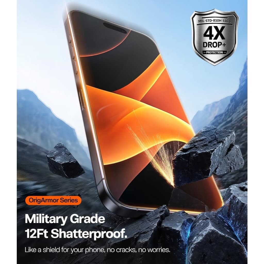 TORRAS ฟิล์มกระจก OrigArmor AR Screen Protector สำหรับ iPhone 17 Pro Max / 17 Pro รูปที่ 4
