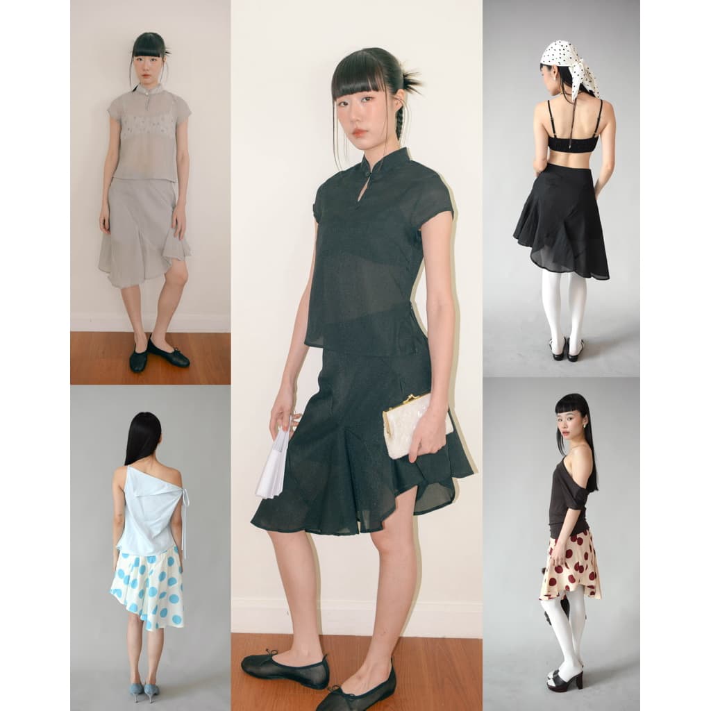 Hansel skirt - Highestjump กระโปรงจีบเฉียงซับใน แนะนำ รูปที่ 1