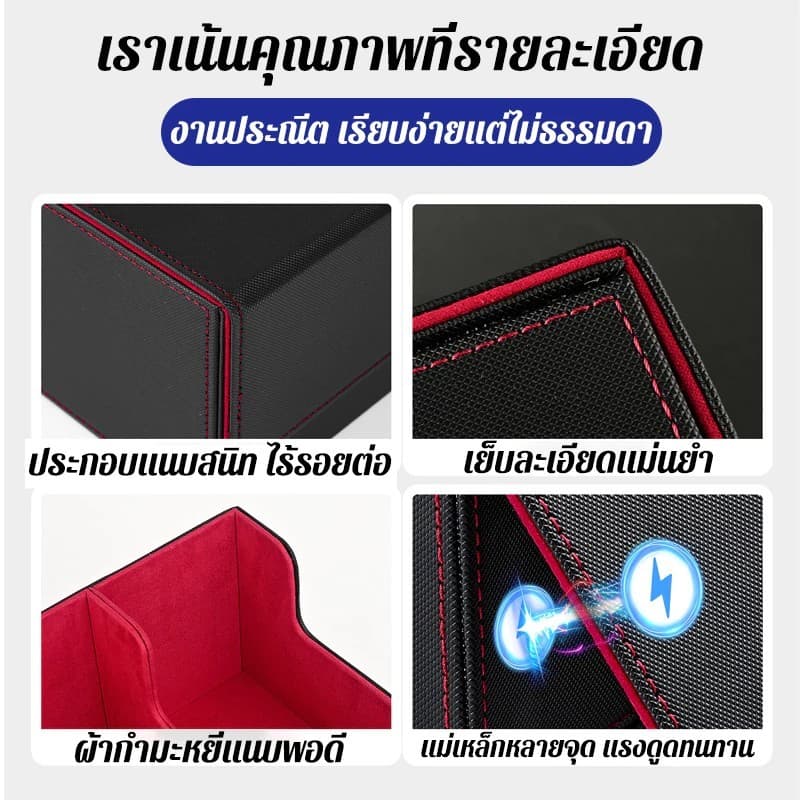 กล่องเก็บการ์ด กล่องเก็บการ์ดเกม มีที่กั้นและที่รองการ์ด กล่องเดก สะสมการ์ด หนังกันน้ำ ใส่การ์ด รูปที่ 4
