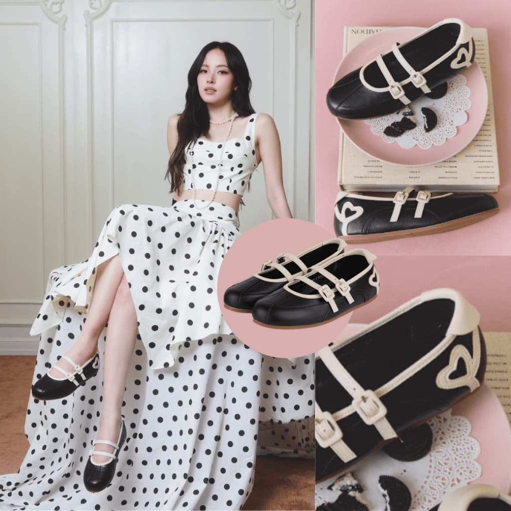 Minx รุ่น Heartie รองเท้า maryjane ทรงสปอร์ต ลายหัวใจ minxshoes รูปที่ 3