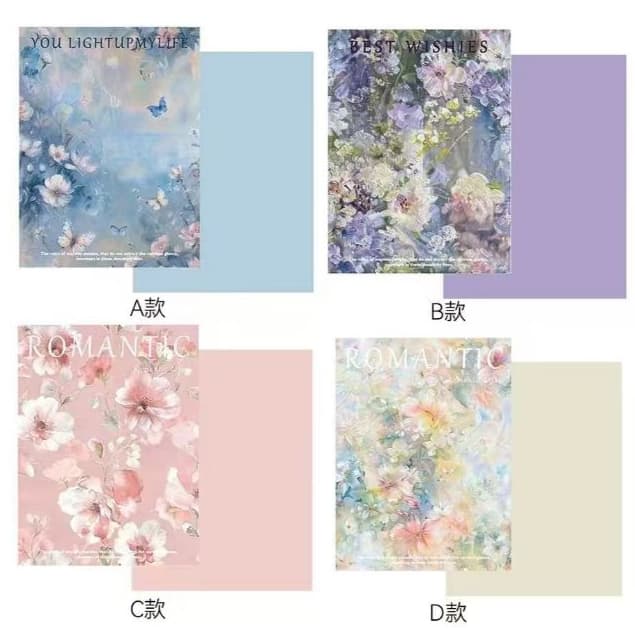 BAG 10แผ่น/แพ็ค กระดาษห่อช่อดอกไม้ แบบช่อ ช่อใหญ่ กระดาษห่อของขวัญ ลายดอกไม้ สีพลาสเทล ตกแต่ง ตัดแต่งดอกไม้ รูปที่ 9