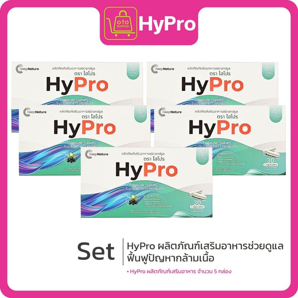 HyPro ผลิตภัณฑ์เสริมอาหารช่วยดูแลฟื้นฟูปัญหากล้ามเนื้อ 3 แถม 2 กล่อง รูปที่ 1