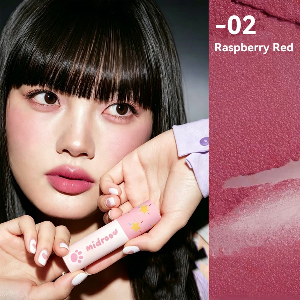 Midroo สีติดทนนาน ไม่ต้องแต่งหน้า ให้ผิวดูกระจ่างใส สีส้มอิฐ สีแดงเบอร์รี่ รูปที่ 5