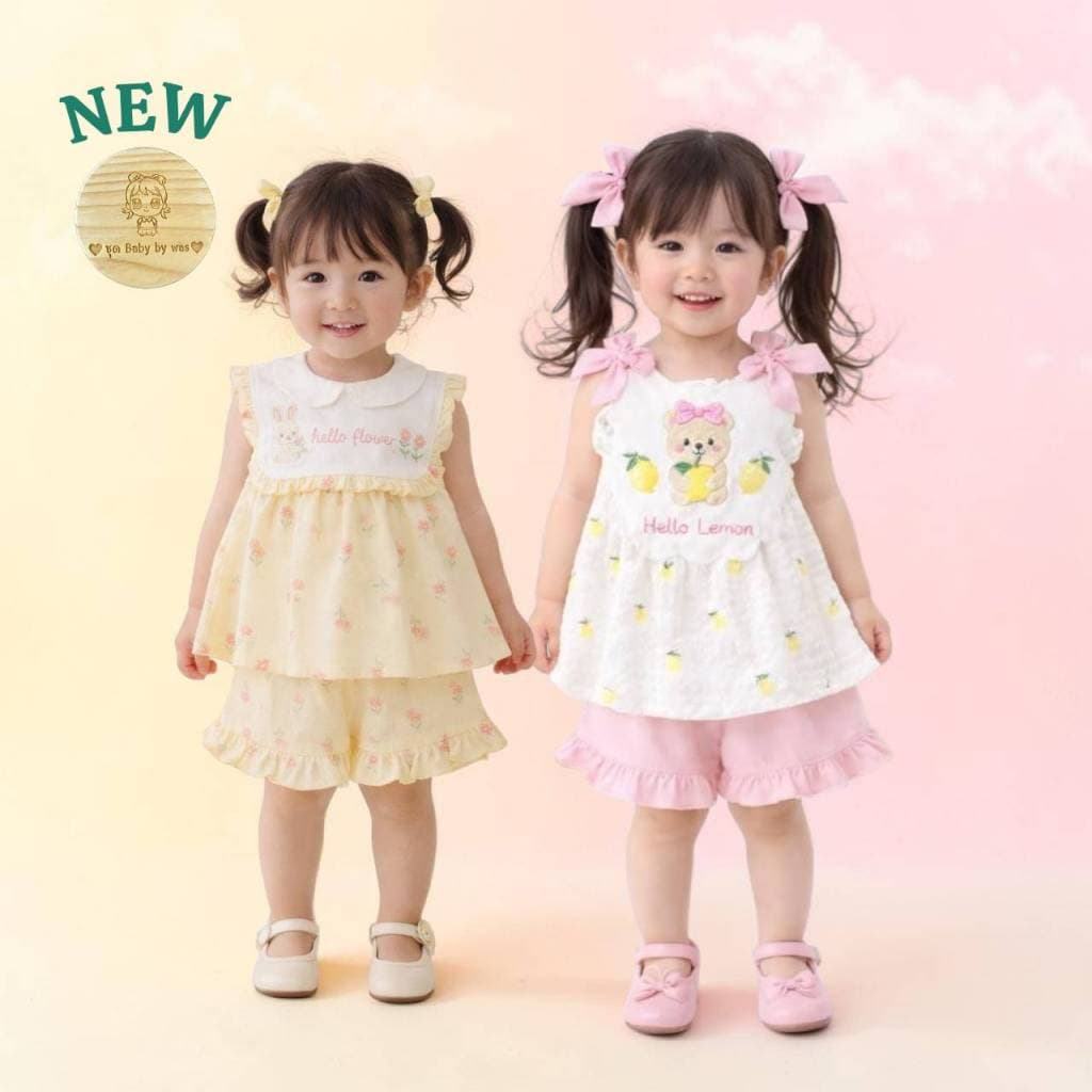 Bno ชุดเซตเด็กผู้หญิง แนวซัมเมอร์ 1-5 ขวบ รูปที่ 2