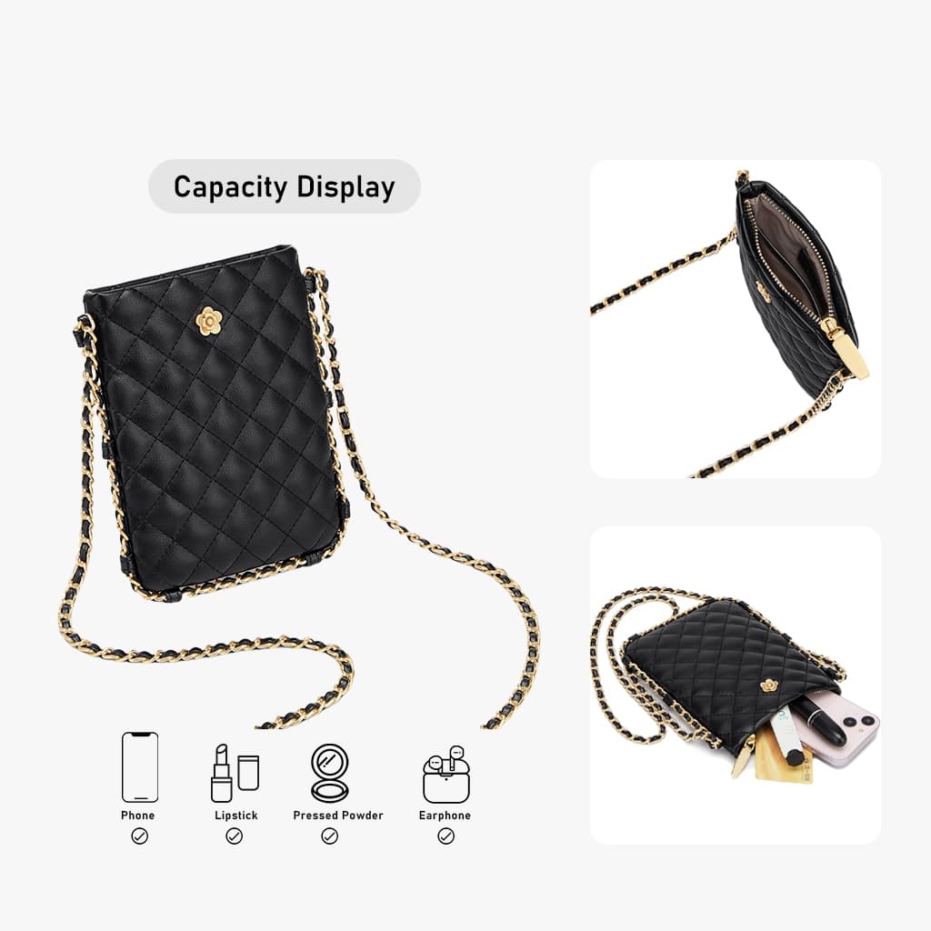 Mini Phone bag กระเป๋าสะพายข้างใส่มือถือ หนังPU สไตส์เกาหลี พร้อมโซ่ กระเป๋าสะพายข้างผู้หญิ รูปที่ 5