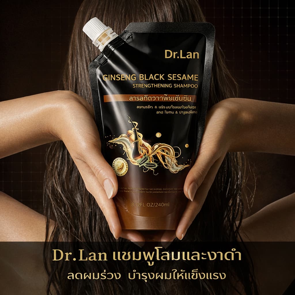 แชมพูแก้ผมหงอก แชมพูป้องกันผมร่วงโสมและโชวู ลดผมขาดหลุดร่วง ถนอมเส้นผม บำรุงผม กระตุ้นการงอกใหม่ บอกลาผมขาว รูปที่ 8