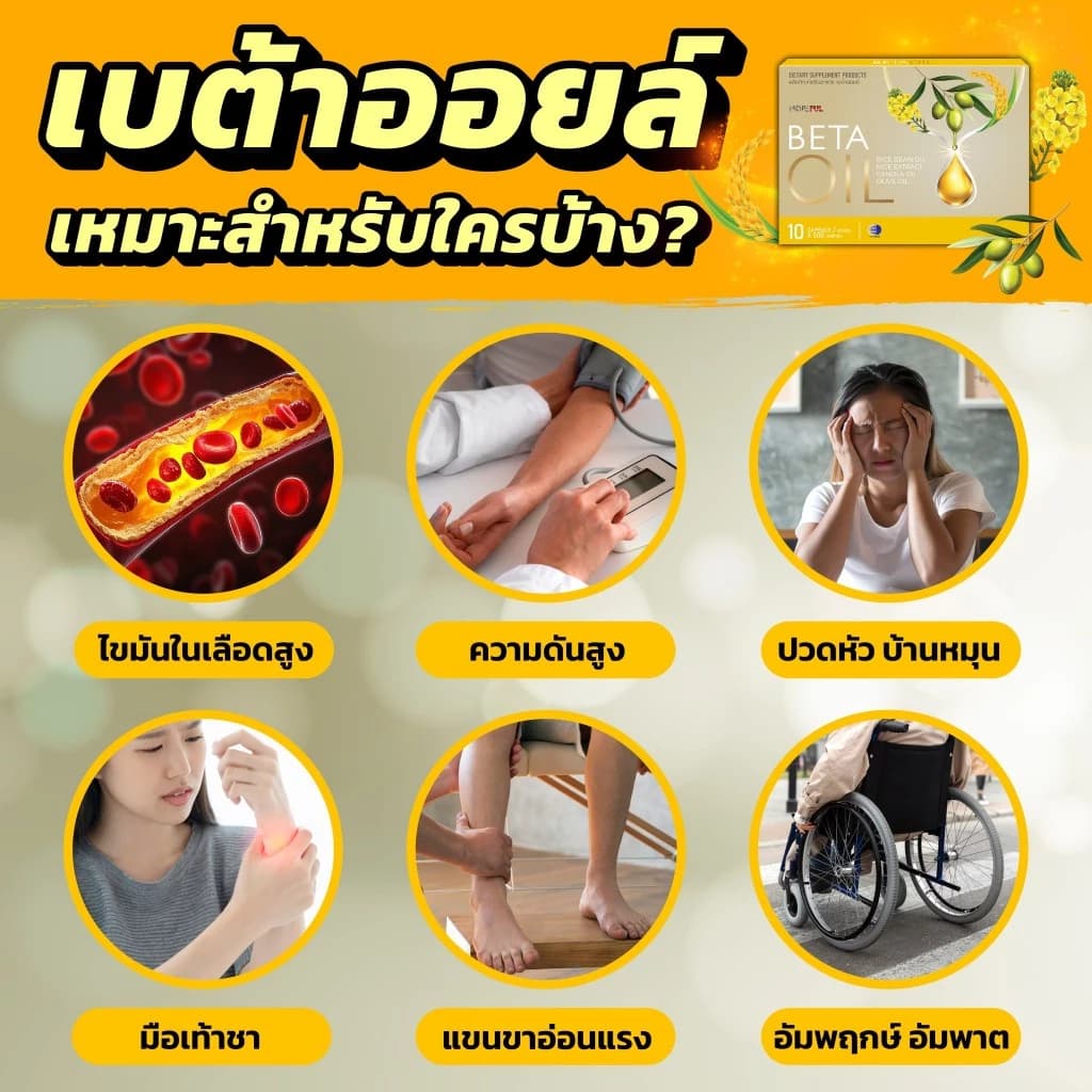 ซื้อ2แถม2 Beta Oil ลดคอเลสเตอรอล ลดไขมันสะสม เสริมหลอดเลือด ช่วยไหลเวียนดี สุขภาพดี รูปที่ 4