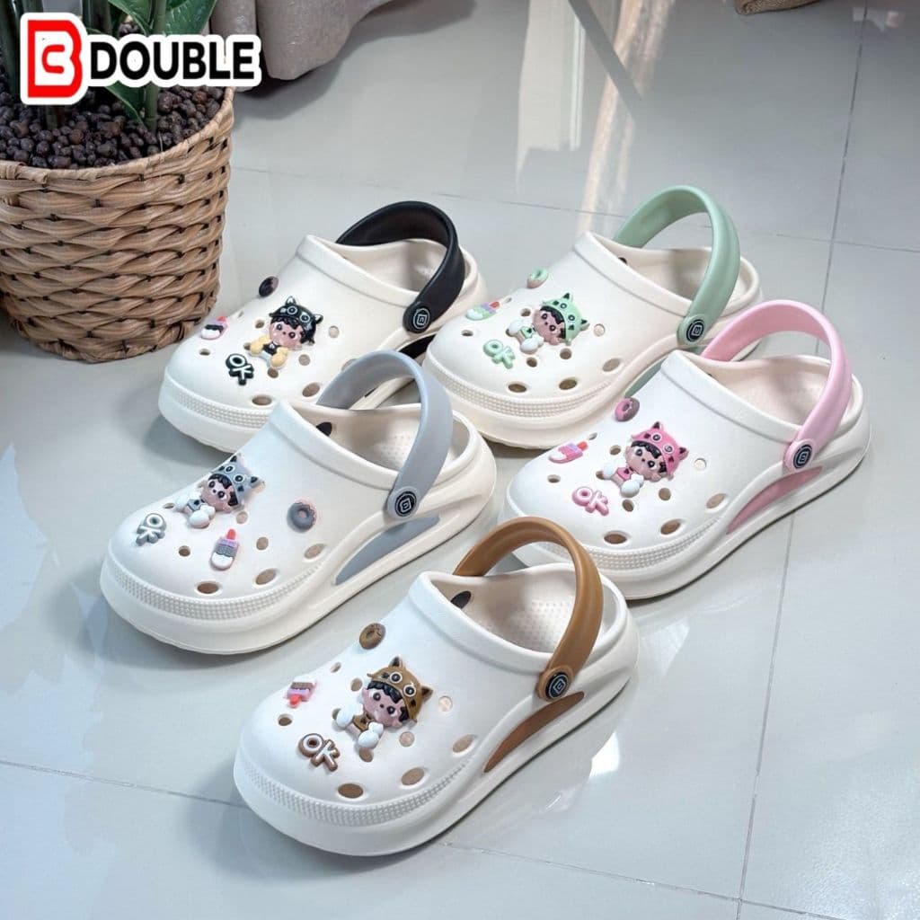 BB DOUBLE รุ่นOW022-5 รองเท้าหัวโตผู้หญิง ฟรีตัวติดการ์ตูนสุดน่ารัก เสริมส้นสูง 3cm. รูปที่ 8