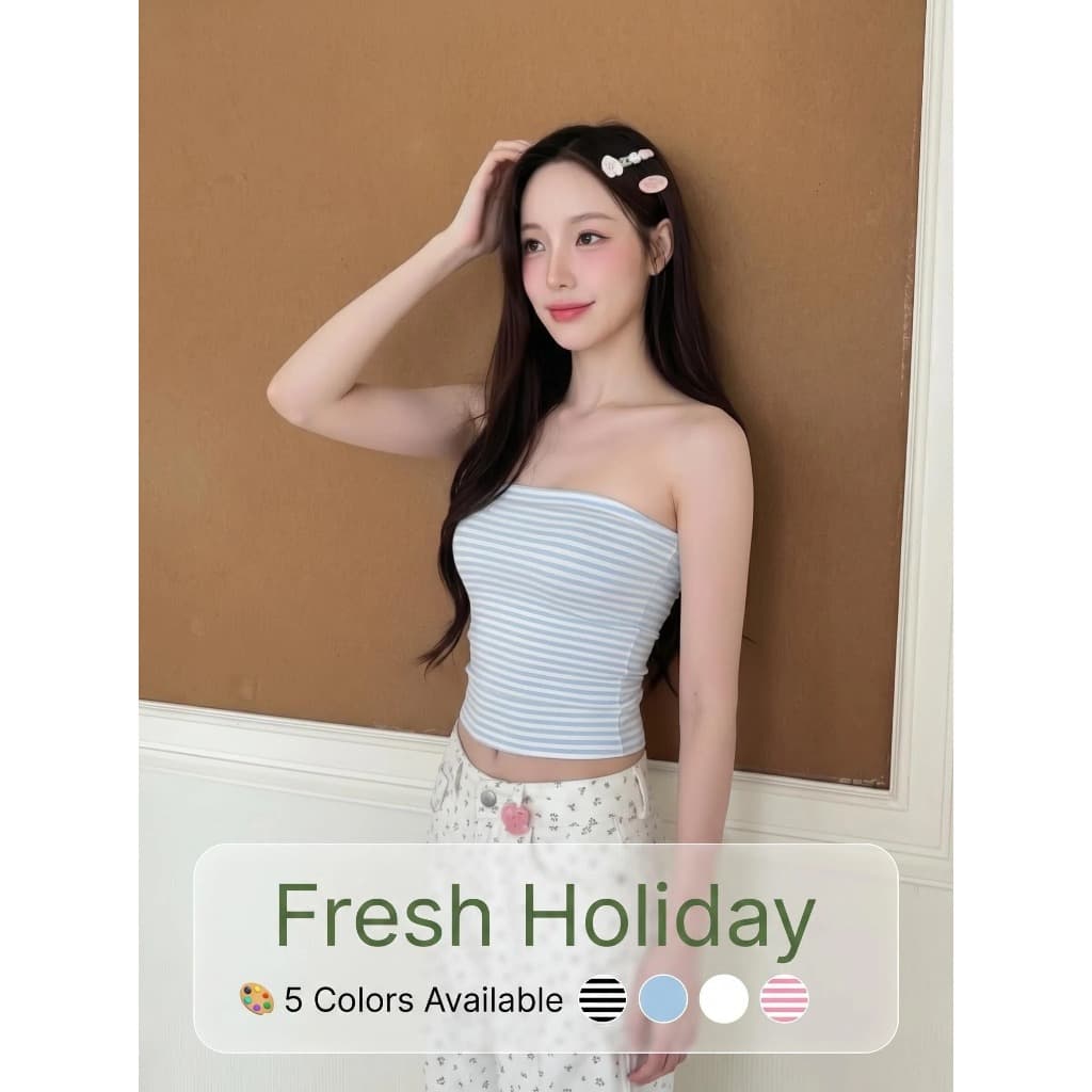 Basic Bodycon Plain Tube Top เสื้อเกาะอก ผ้ายืดรัดรูป หลายสี ทําจากผ้าฝ้ายบางเย็น | Black Cherry รูปที่ 3