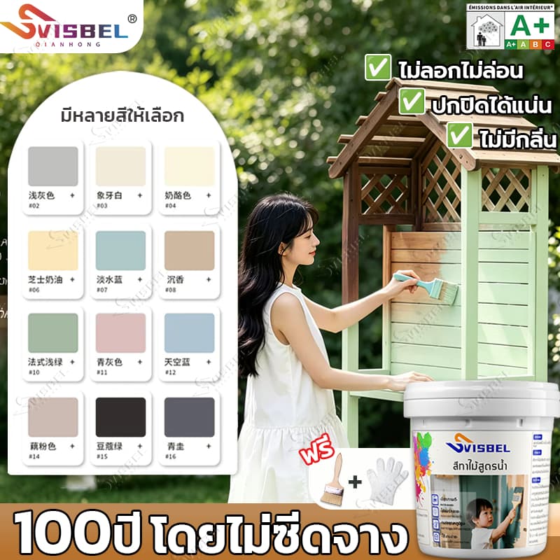 SVISBELสีทาไม้สูตรน้ำ สีย้อมไม้ ทาสี ใช้ได้กับไม้ทุกประเภทและความคุ้มครองสูง สีทาประตูไม้ สีซ่อมเฟอร์นิเจอร์ ทาสีโต๊ะไม้ รูปที่ 1