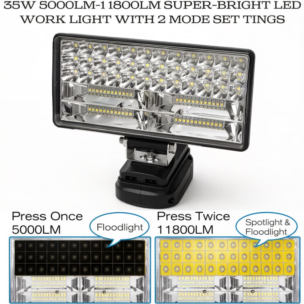 LED ไฟฉาย osuka ไฟ สปอร์ตไลท์ ไร้สาย แบตเตอรี่ พกพา โคมไฟไร้สาย สปอตไลท์ ไฟแบตเตอรี่ ไฟฉายแบต for Makita MASARU โอซู รูปที่ 2