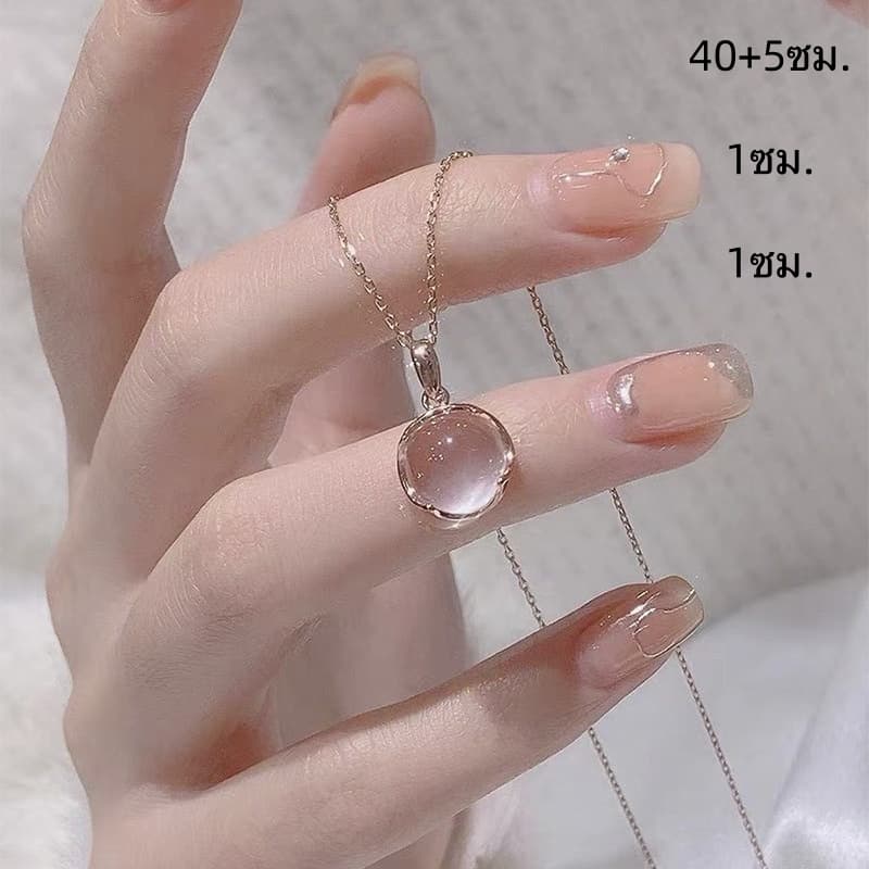 สร้อยคอจี้หิน มินิมอล สร้อยคอโซ่จี้หัวใจสไตล์เกาหลีสําหรับผู้หญิง ของขวัญสำหรับเด็กผู้หญิง รูปที่ 4