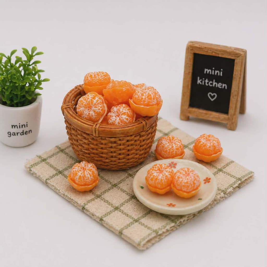 j179/4ส้มลูกเล็กปอกเปลือกครึ่งลูก ของเล่นจิ๋วแพ็คละ20 ชิ้น รูปที่ 1