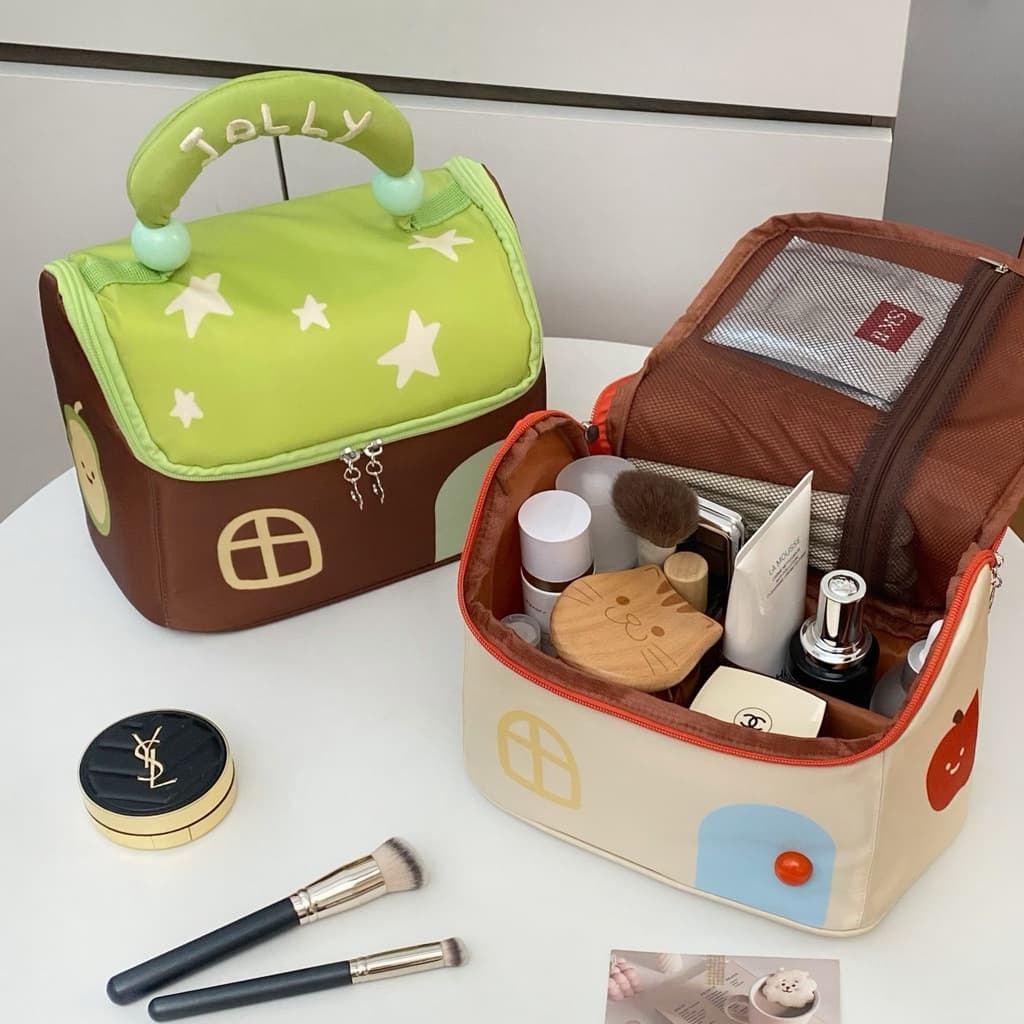 FABLEME - 𝗛𝗔𝗣𝗣𝗬𝗖𝗛𝗨𝗣𝗬 𝗕𝗔𝗚 กระเป๋าเครื่องสำอางค์ จุของได้เยอะ กระเป๋าจัดระเบียบ รูปที่ 4