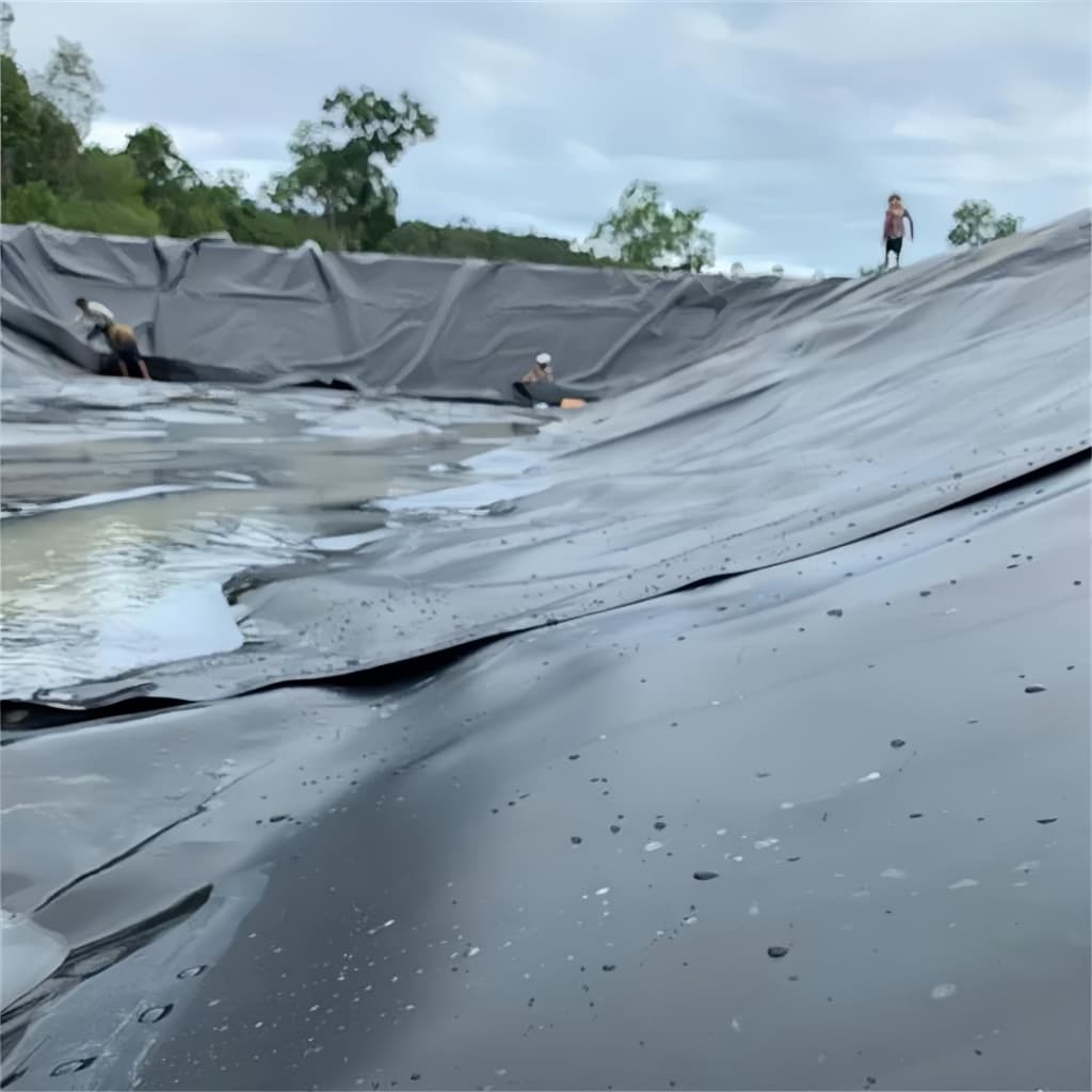 ผ้ายางปูบ่อปลา กว้าง 6 เมตร ฟิล์ม HDPE กันรังสี UV หนา 200/350/500 ไมครอน ทนทาน50ปี รูปที่ 9