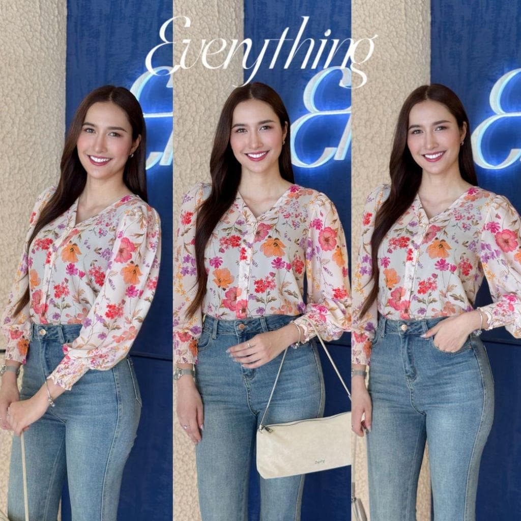 Everything2019 - เสื้อทำงานผู้หญิงคอวี แขนยาวปลายแขนจั้ม รุ่นขายดี XS-3XL รูปที่ 7