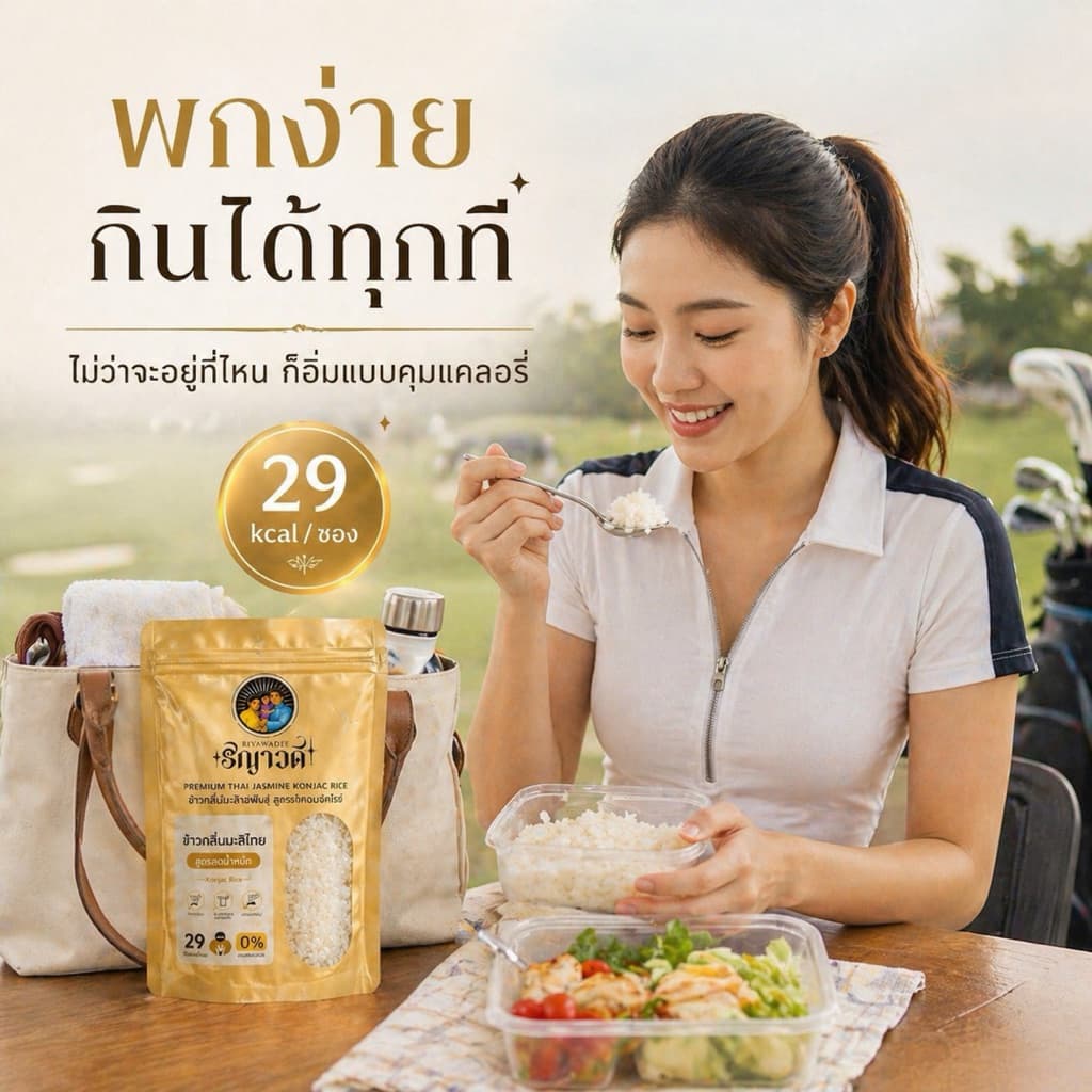 ข้าวบุกแคลน้อย สำหรับคนคุมอาหาร เซ็ต 50ซอง แถม 10ซอง ซองพกพา 29kals/ซอง อาหารคลีน รูปที่ 5