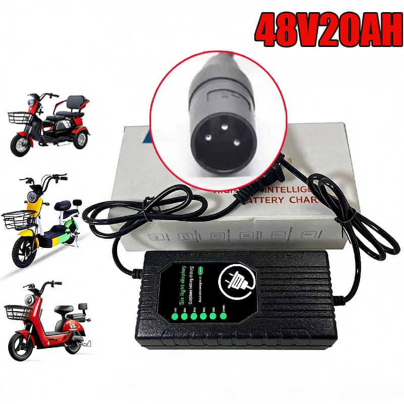 จักรยานไฟฟ้า Adapter สกู๊ตเตอร์ไฟฟ้าAdapter 48V36V24Vเครื่องชาร์จแบตเตอรี่ตะกั่วกรด เครื่องชาร์จสกู๊ตเตอร์ Adapter รูปที่ 5