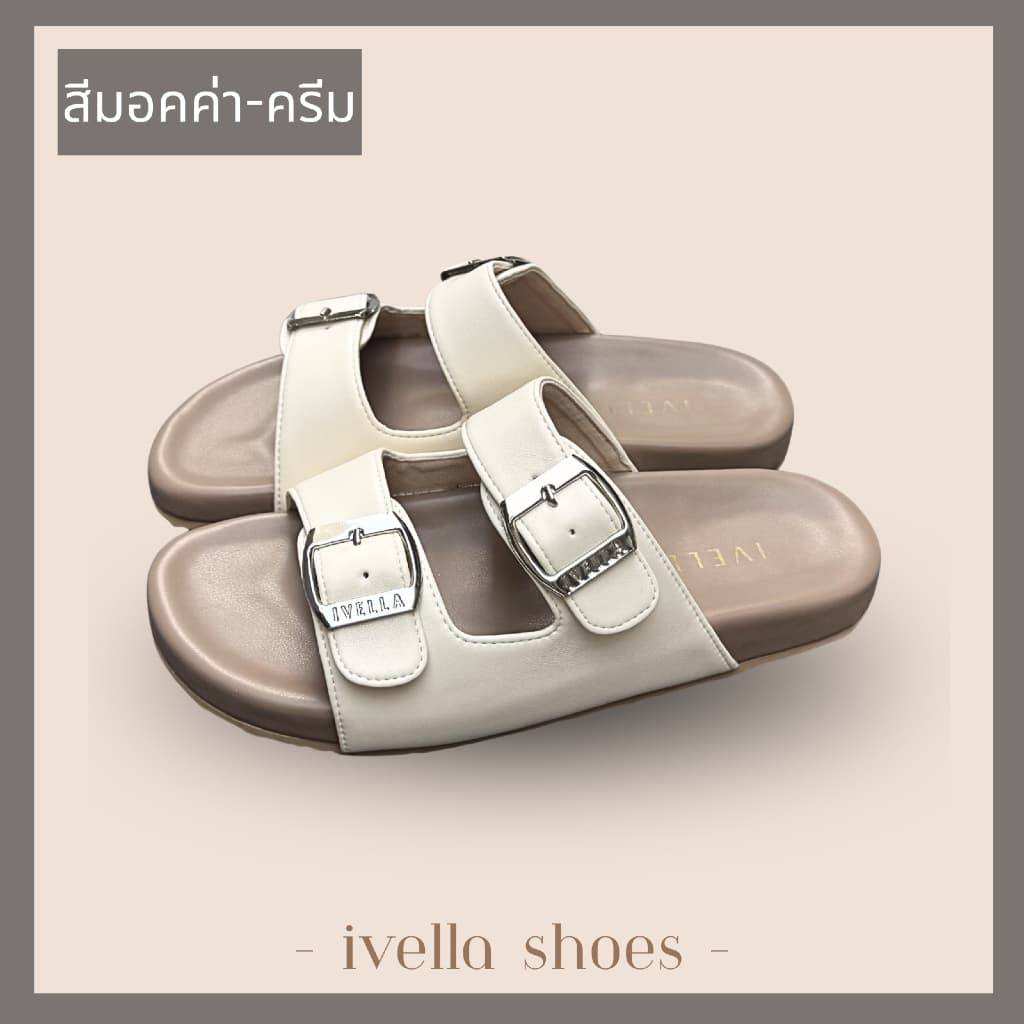 รองเท้าแตะ IVY SHOES สวมเข็มขัด2ตอน นิ่มมาก มี 4 สี รองเท้าผู้หญิง size 36-41 รูปที่ 4