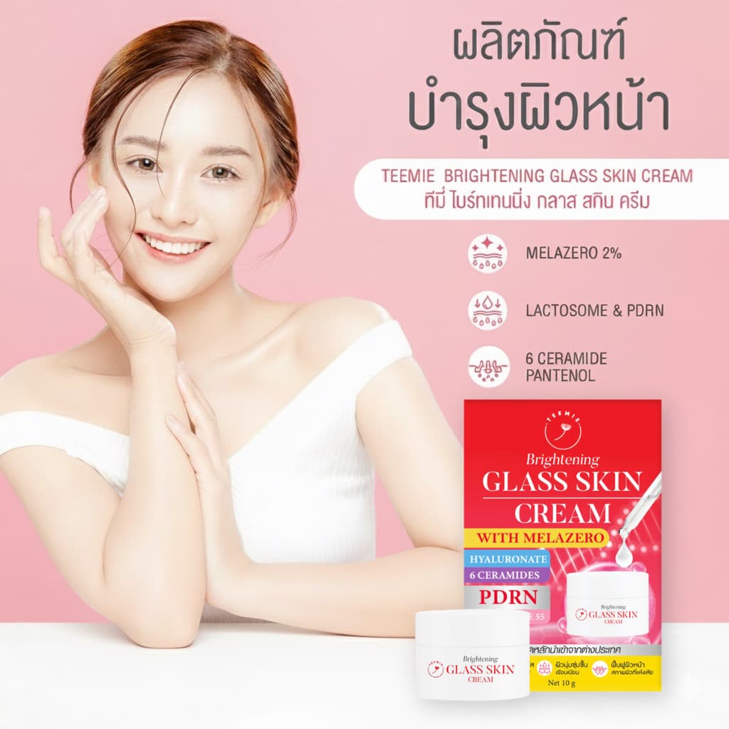 ทีมี่ ไบร์ทเทนนิ่ง กลาส สกิน ครีม TEEMIE BRIGHTENING GLASS SKIN CREAM 10 g. รูปที่ 6