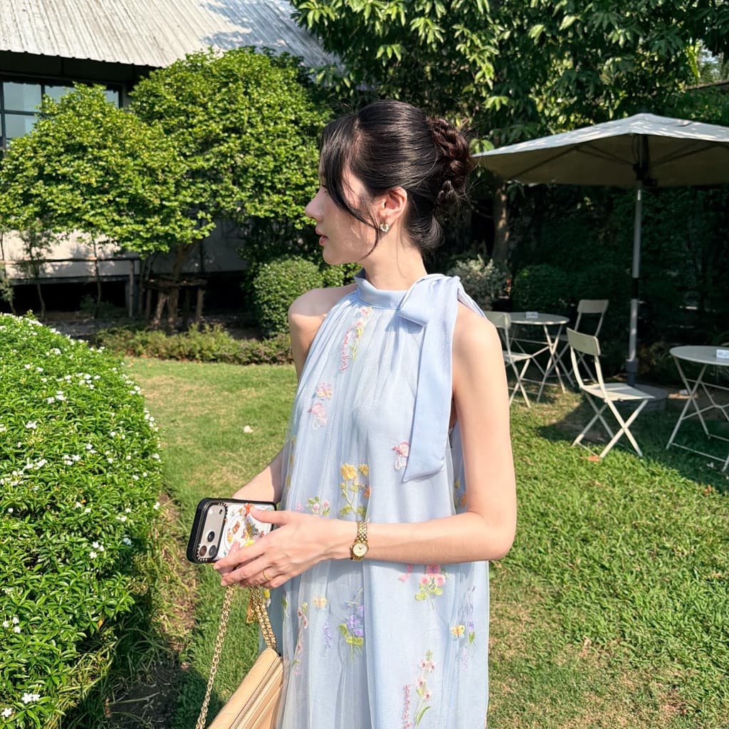 Lady Camelia Dress - Miidaผ้าใหม่หนาขึ้นผ้าเวลปักน่ารักมากๆ รูปที่ 9