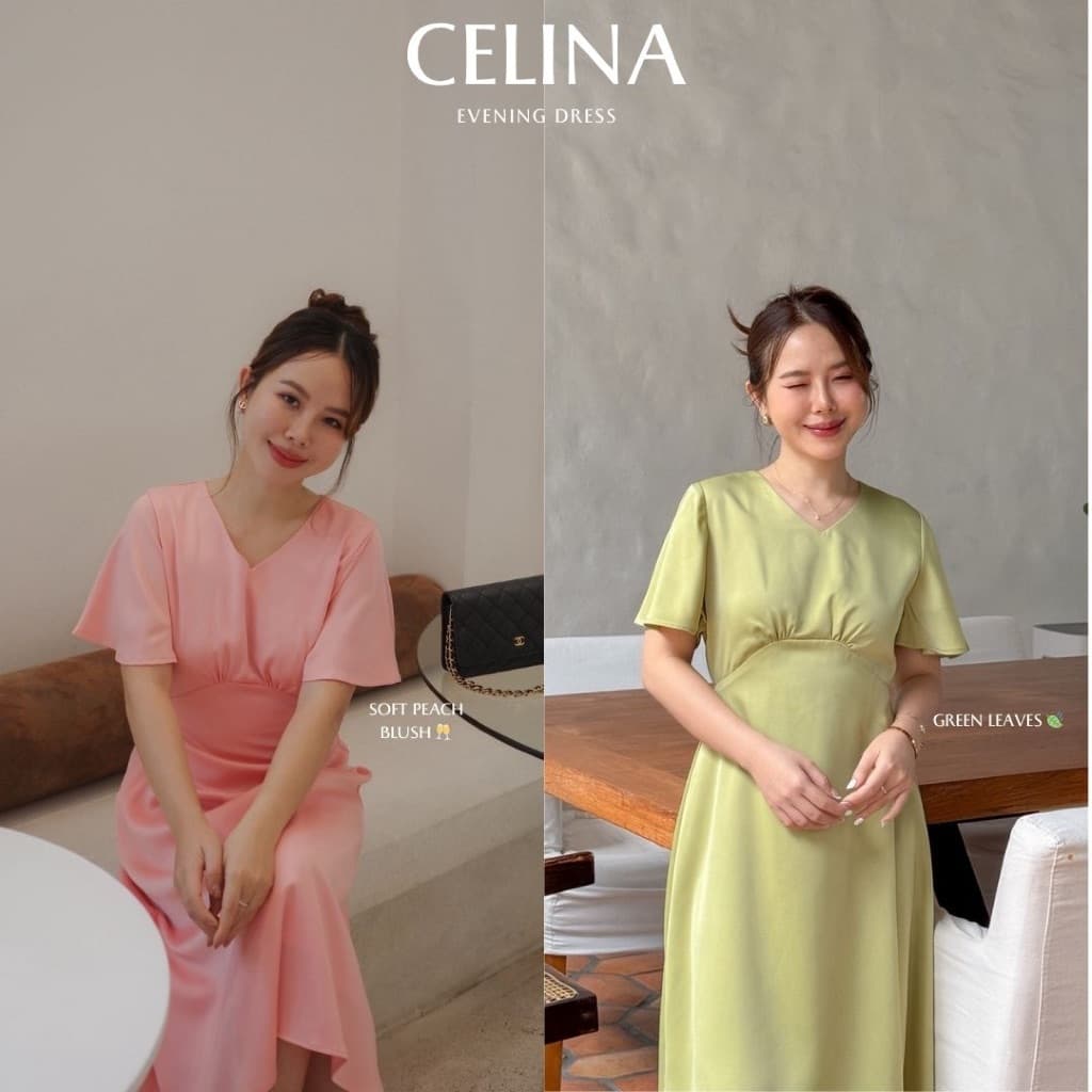 MyWay Brand : Dress Celina แนะนำใส่พอดีตัวน้า เดรสออกงานคอวี ผ้าซาติน ชุดเดรสเว้าหลัง รูปที่ 7