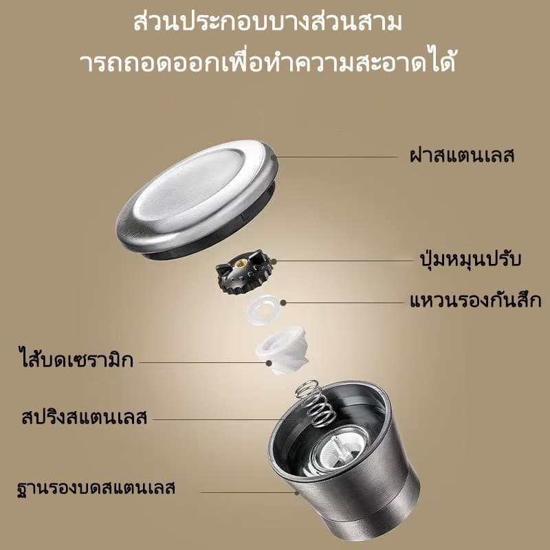JoyTrayขวดบดพริกไทย ขวดบดเครื่องเทศ ขวดบดเกลือ พริกไทย งา หิมาลัยยัน ถั่ว ยา อาหารปลา รูปที่ 9