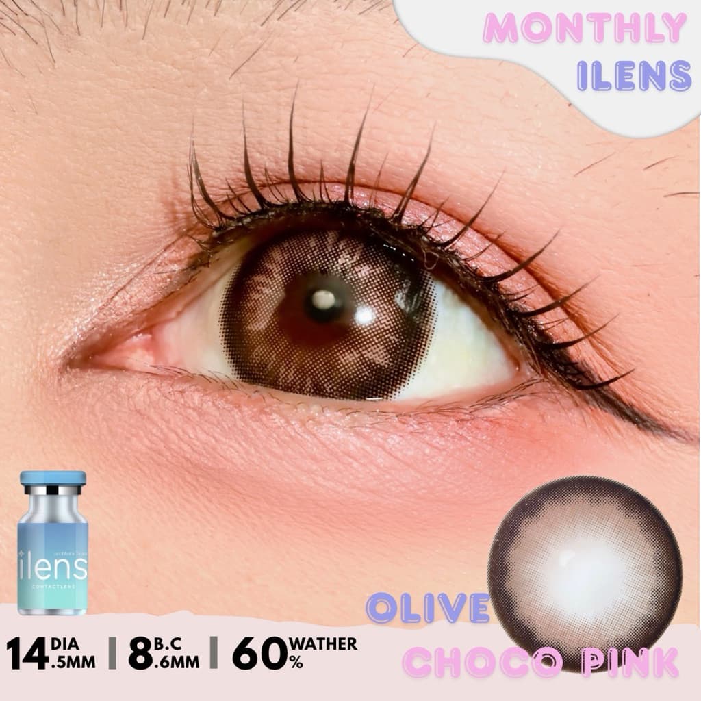 Limited Ilens Olive Choco pink ตาหวาน น้ำตาลชอคโก้ชมพู รูปที่ 1