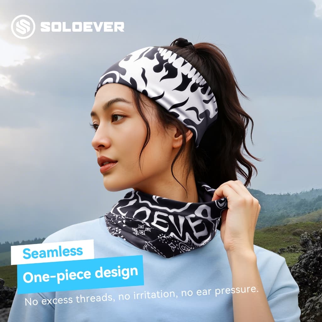 SOLOEVER ผ้าบัฟกันฝุ่น ผ้าคลุมหน้าลายหัวกะโหลก ผ้าบัฟ ผ้าบัฟกันแดด กันuv หน้ากากกันแดด น้ากากกันฝุ่น จักรยาน มอเตอร์ไซค์ รูปที่ 6