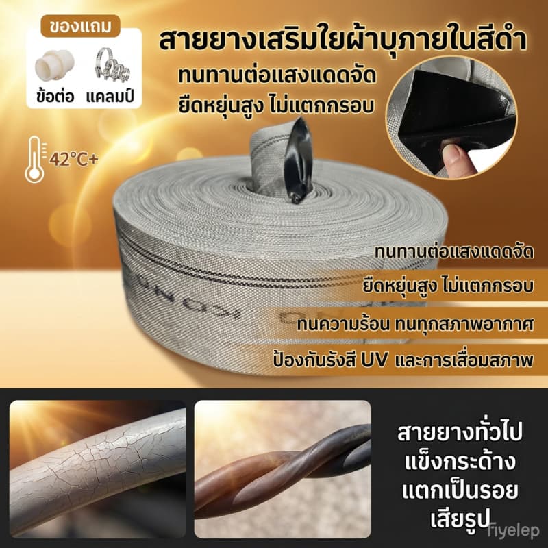 ทนทานกว่าPE 100 เท่า สายส่งน้ำ สายยางดับเพลิง สายส่งHDPE ทนต่ออุณหภูมิสูง หนาพิเศษ 1นิ้ว-4นิ้ว 10-100เมตร สายส่งน้ำผ้าใบ รูปที่ 3