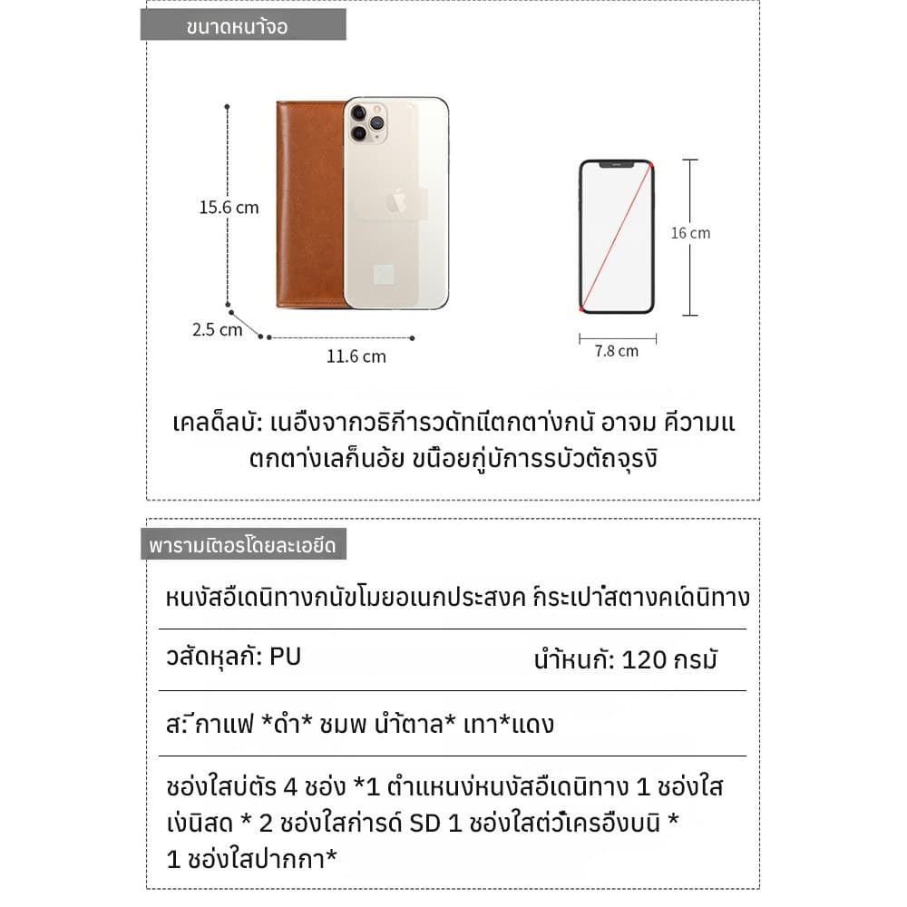 คุณภาพสูง รองรับ COD กระเป๋าใส่พาสปอร์ตเดินทาง ป้องกัน RFID ป้องกันโจรกรรม กันน้ำ มี 8 ช่องใส่บัตร หลายช่องจัดเก็บเอกสา รูปที่ 9