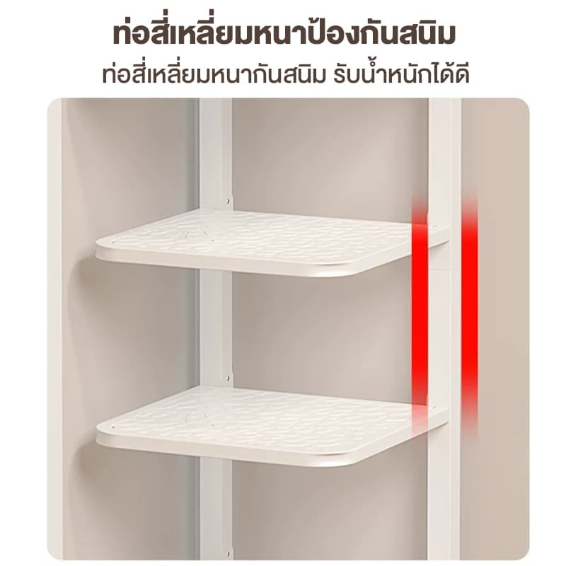 ชั้นวางรองเท้า ตู้เก็บรองเท้า ชั้นวางของ ชั้นวางรองเท้าแบบพับเก็บได้ ดำ/ขาว รูปที่ 6