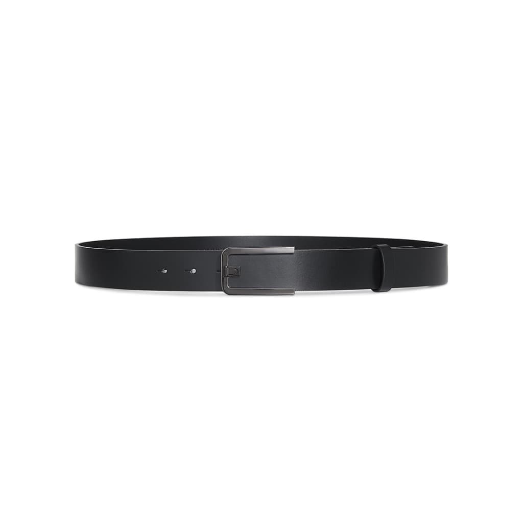 DAPPER เข็มขัดหนังแท้ D Engraved Plaque Belt สีดำ รูปที่ 4