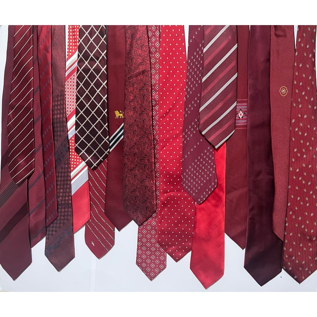 Set44Red Tie เนคสีแดงแบบผูกนำเข้าญี่ปุ่นมีแบรนด์คัดเกรด รูปที่ 1