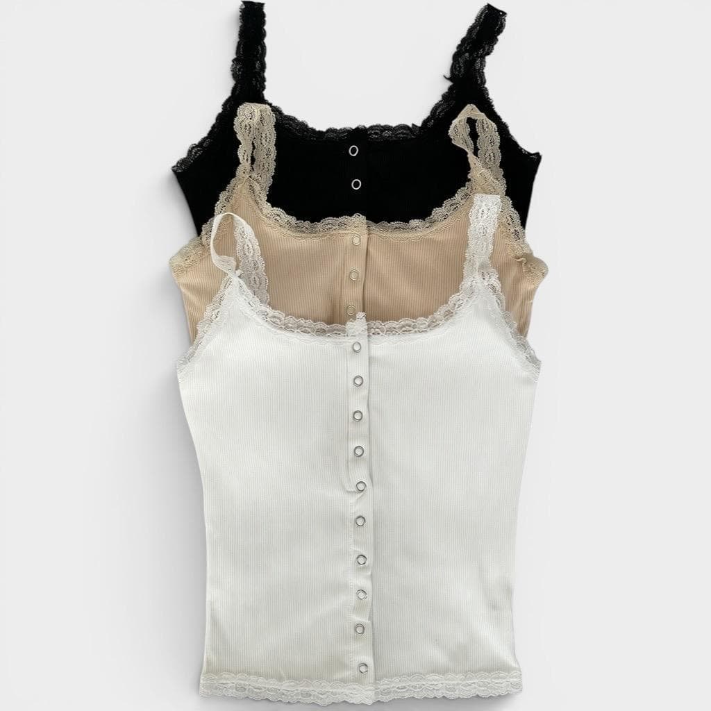 Atipashop - Lace Angel Tank เสื้อกล้ามฟองน้ำ ดีเทลลูกไม้ รูปที่ 1