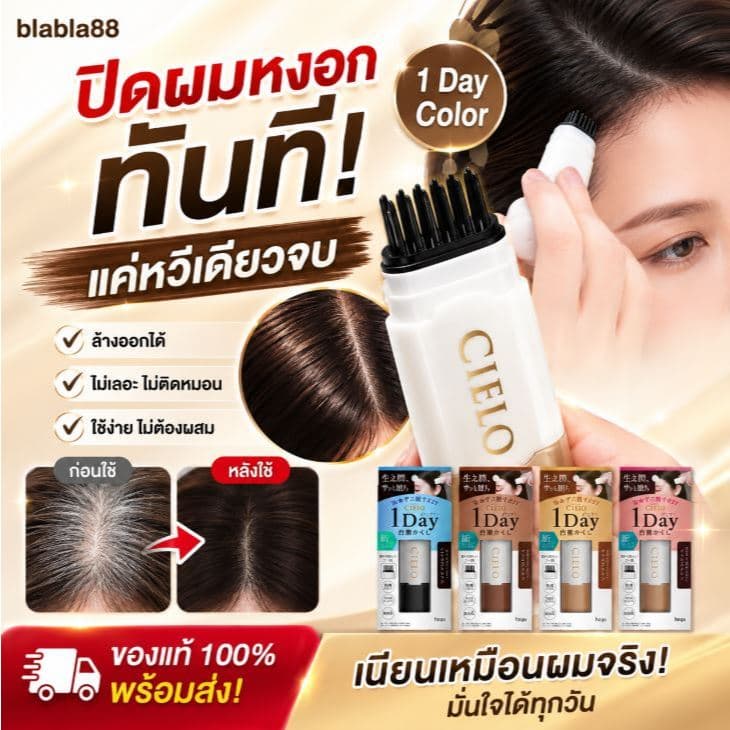 Hoyu Cielo 1 Day Hair Color Comb — หวีปิดผมขาวแบบวันเดียวจบ ปิดเนียนทันที รูปที่ 2
