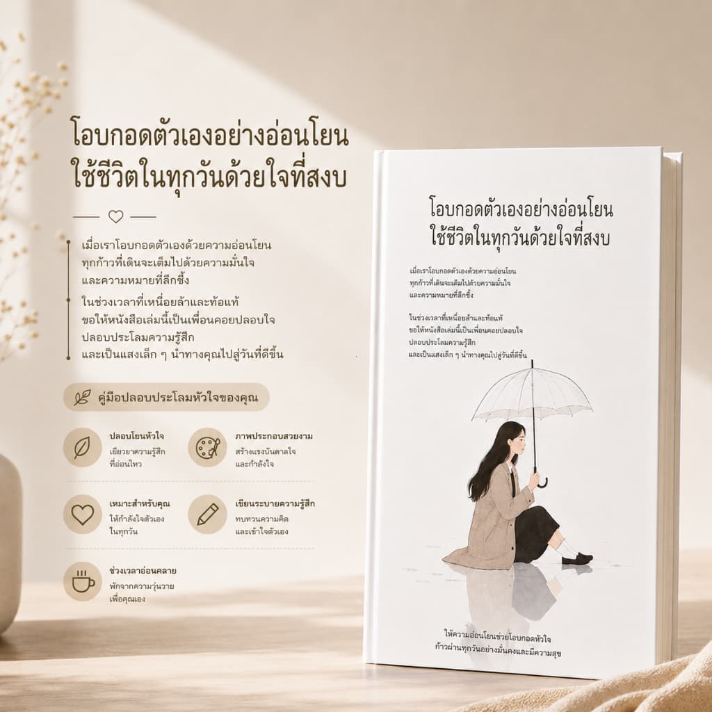 บำบัดใจให้ชีวิตอารมณ์สดใส หนังสือเพื่อการเยียวยาและผ่อนคลายจิตใจ สมุดระบายสี สมุดระบายสีสำหรับผู้ใหญ่ หนังสือภาษาไทย รูปที่ 1