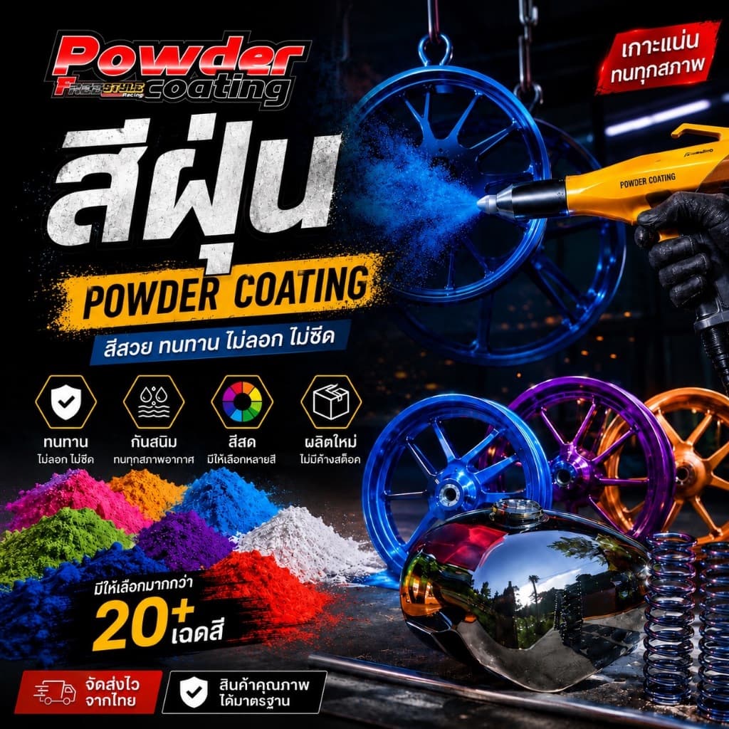 🔥ส่งไวมาก🔥สีฝุ่น สีพาวเดอร์โค้ท สีPowder coating  แบ่งเป็นกิโล ใช้กับเครื่องพ่นสีพาวเดอร์โค้ทเท่านั้น