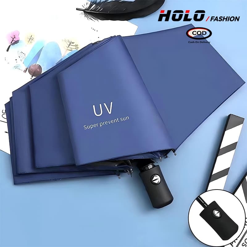 8 ก้านร่ม อัตโนมัติ ร่มพับ ร่ม UV เหมาะสำหรับ วันที่ฝนตก วันที่แดดจ้า ร่มสำหรับสองท่าน รูปที่ 5