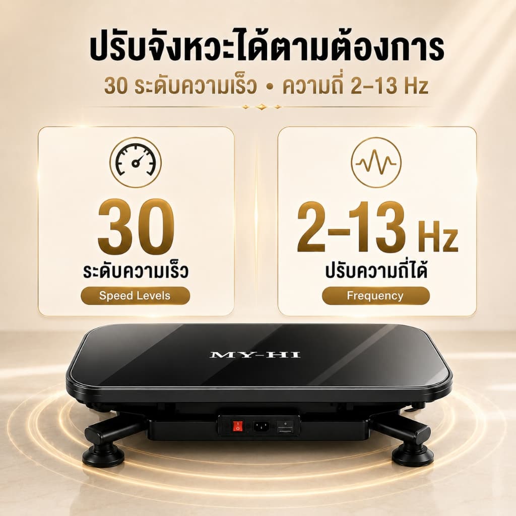 เครื่องสั่นออกกำลังกาย แผ่นสั่นฟิตเนส ลดน้ำหนัก ลดพุง ใช้ในบ้าน ปรับแรงสั่น 30 ระดับ รองรับ 300 กก รูปที่ 3