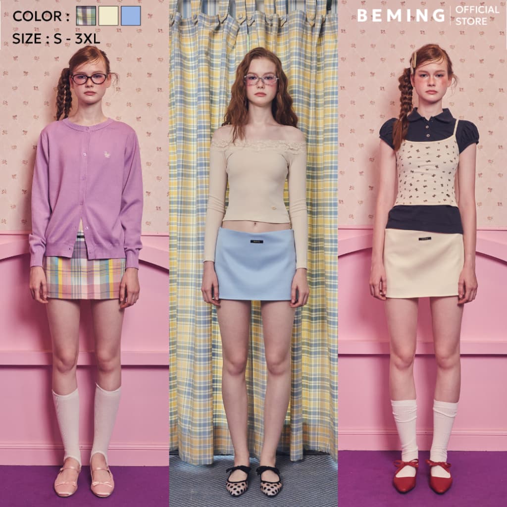Bemingskirt090 -Nabi Mini Skirt - กระโปรงทรงเอดีไซน์เรียบใส่ง่ายแบบหยิบมาแมตช์ได้ทุกวัน รูปที่ 1