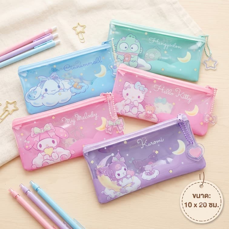 กระเป๋าดินสอ Sanrio ลิขสิทธิ์แท้ melody kitty kuromi hangyodon ขนาด 10x20 ซม.รุ่น 0015 เนื้อ PVC รูปที่ 2