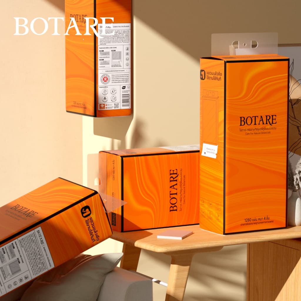 Botare ทิชชู่เช็ดปาก หนา 4 ชั้น 1280 แผ่น เช็ดหน้าได้ หนานุ่ม ไม่ยุ่ยง่าย ทิชชู่ห่อ กระดาษทิชชู่แบบแขวนแผ่นใหญ่ รูปที่ 3