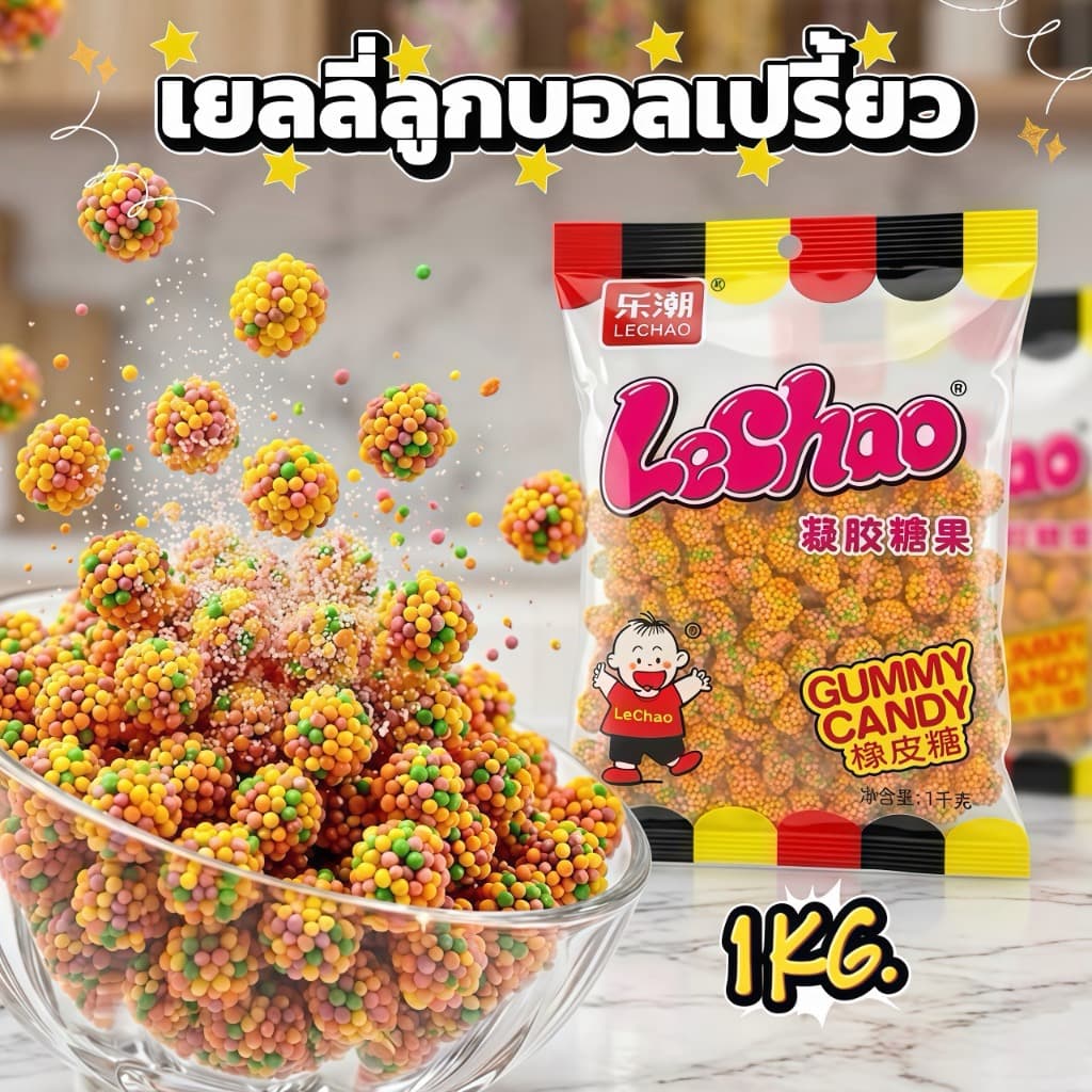 เยลลี่ลูกบอลเปรี้ยว ขนมเคี้ยวสนุก รสเปรี้ยวหวานลงตัว กรอบนอกหนึบใน รูปที่ 1