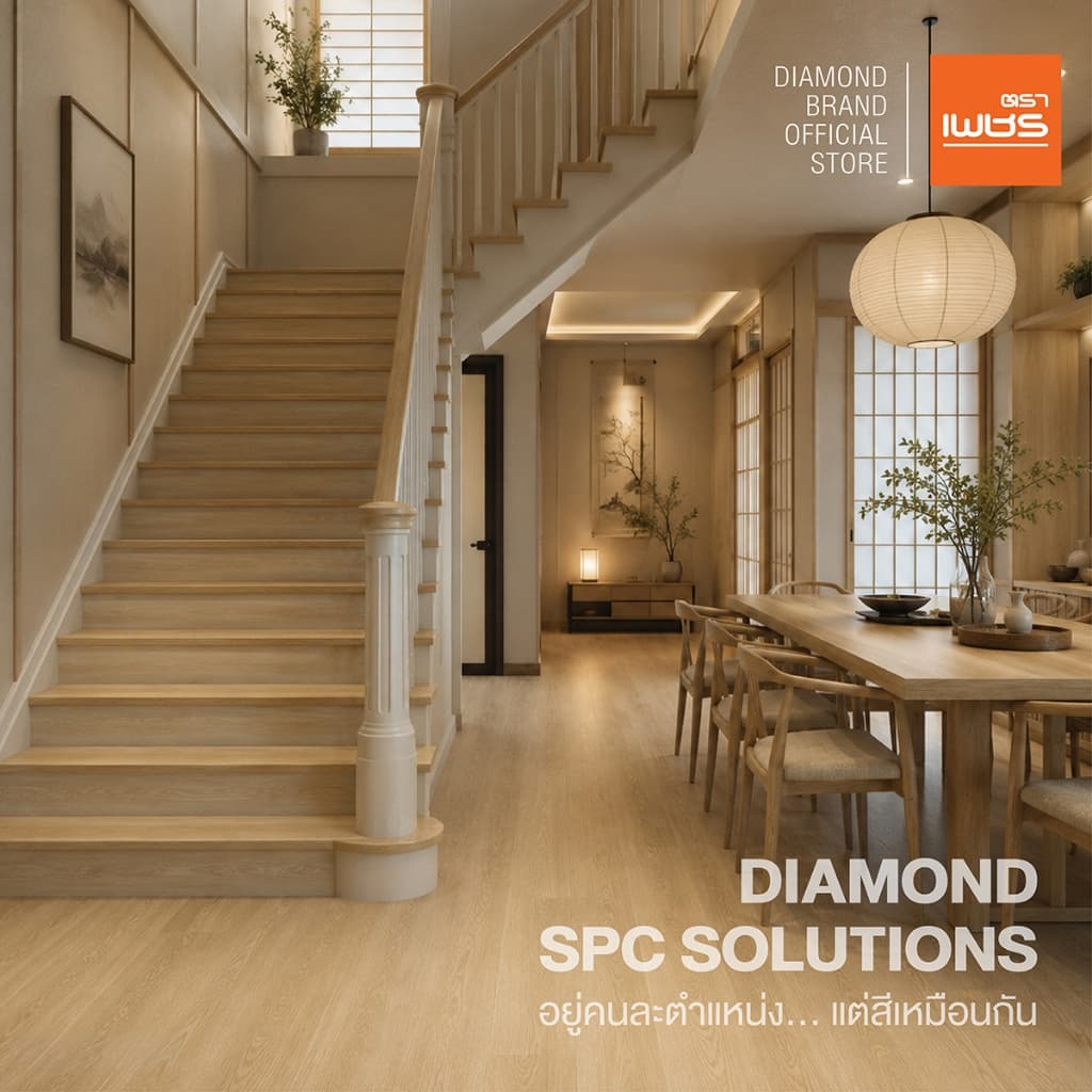Diamond ตัวจบชานพัก ตราเพชร ขนาด 1.2 เมตร แบบ Click lock รูปที่ 3