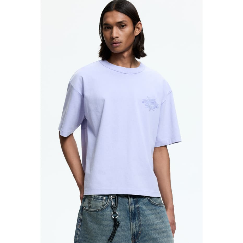 H&M เสื้อยืดพิมพ์ลายแบบหลวม ผู้ชาย 1262292_5 รูปที่ 7