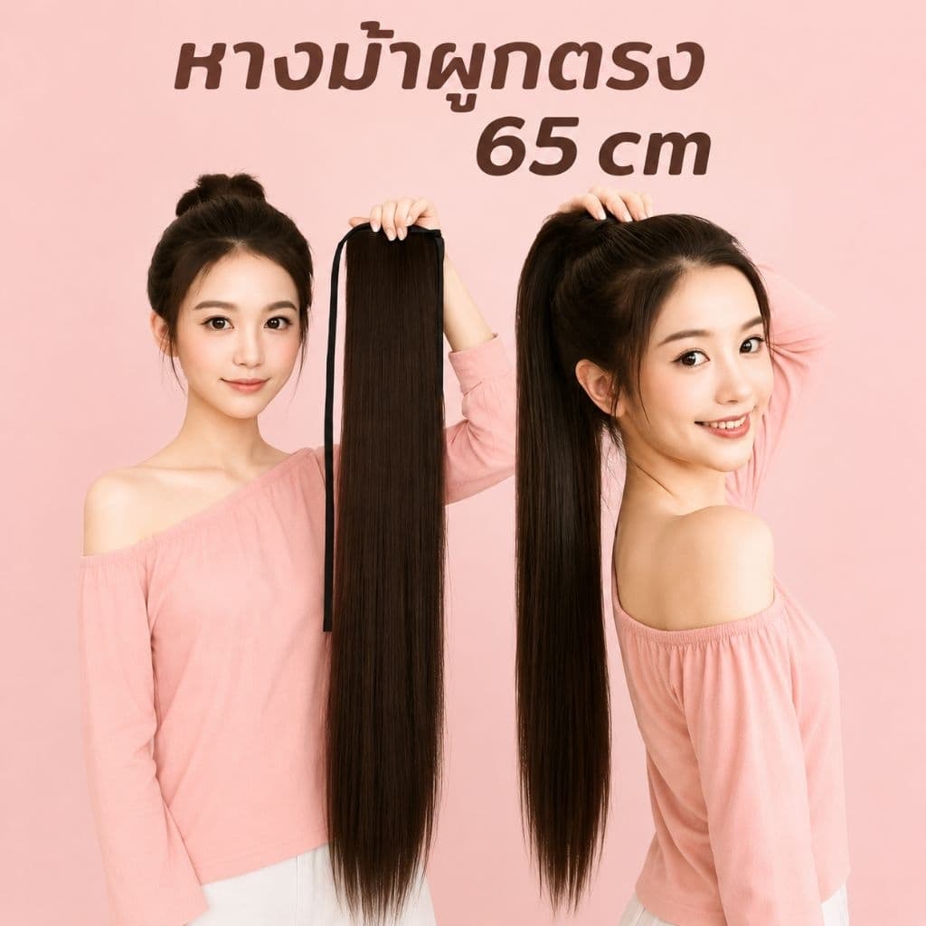 ลดทั้งร้านแฮร์พีชหางม้าผูกตรงพรีเมี่ยม 65 ซม.ไหมนุ่ม สวย ดูเป็นธรรมชาติสุดๆ ไม่หนัก มี 4 สี รูปที่ 1