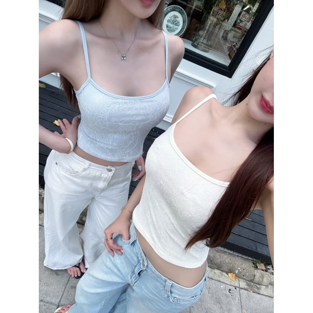 Sophia top - สายเดี่ยวลูกไม้ ทรง basic มีซับใน รูปที่ 5