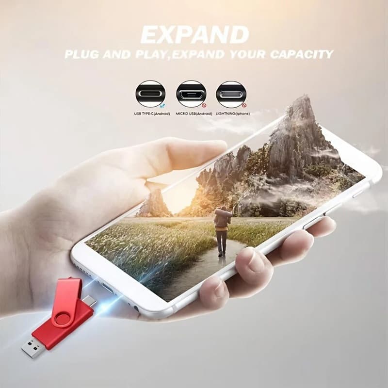 Kingston แฟลชไดร์ฟ 3 IN 1 USB 3.0 Type-C ความจุ 1TB 2TB พกพาสะดวก รูปที่ 4