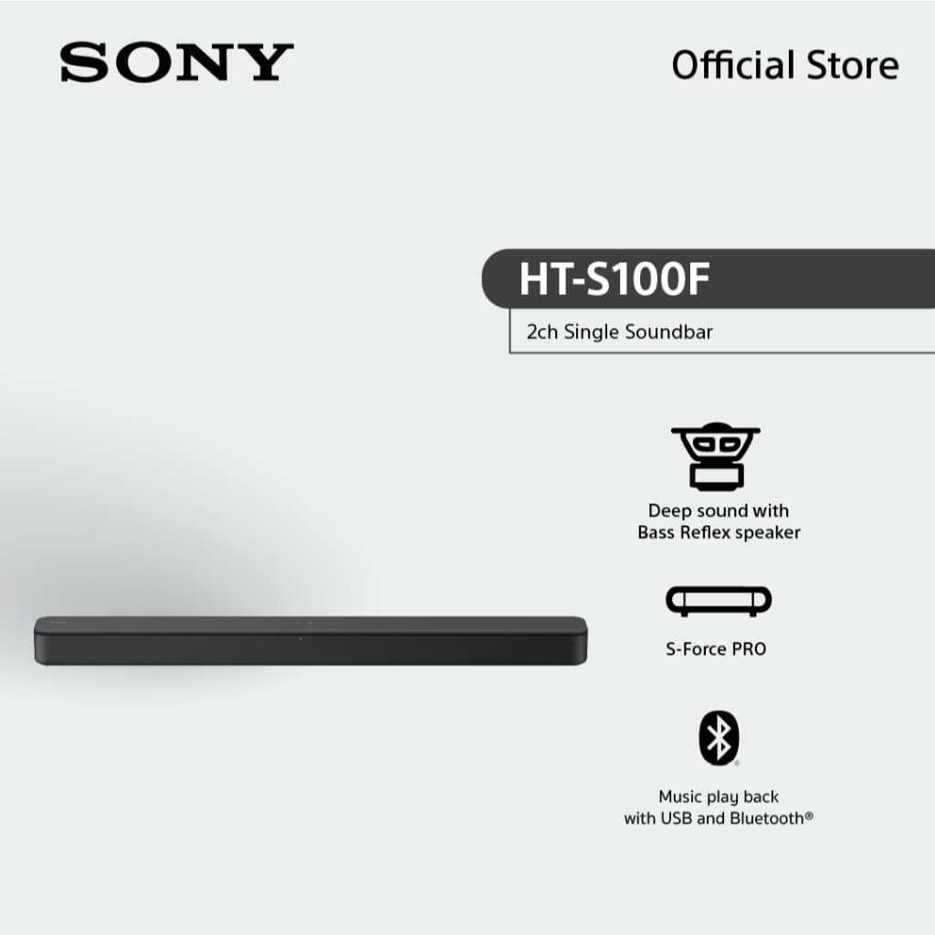 Sony Soundbar รุ่น HT-S100F | 2 ch. | Bass Reflex | Bluetooth®